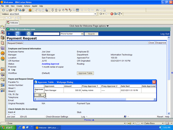 Lotus Notes check request approval routing