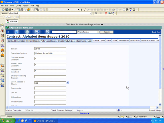 Customer system profiles