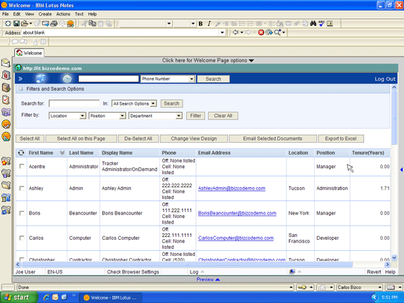 A Lotus Notes telephone & address directory