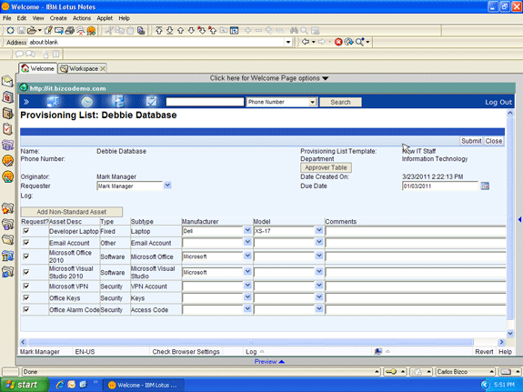 Simplified employee provisioning