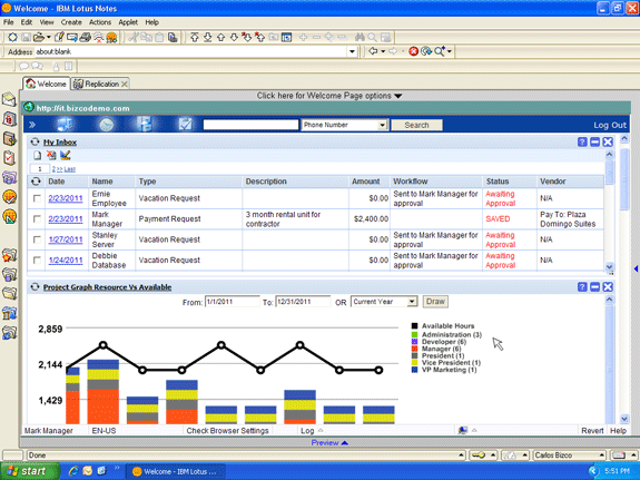 A manager interface