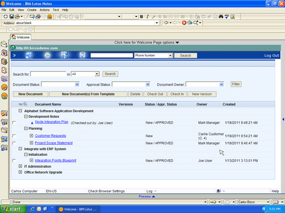 Lotus Notes document management