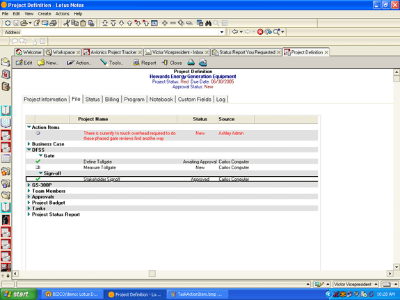 Managing Designed for Six Sigma process documents